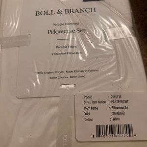 Boll & Branch Percale hemmed pillow cases